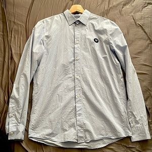Wood Wood Blue Long Sleeve Button Down Shirt - Sz M